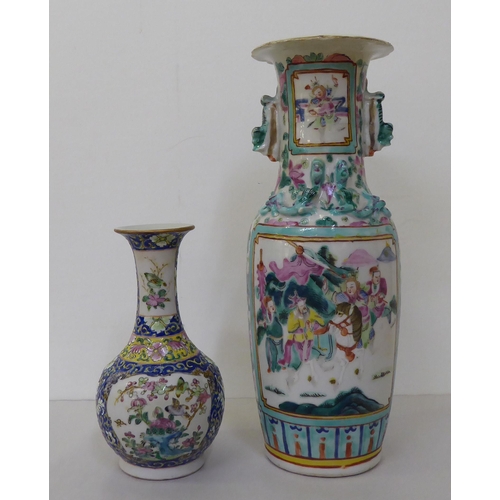 167 - A late 19thC Chinese Cantonese porcelain vase, decorated in panels with figures  12