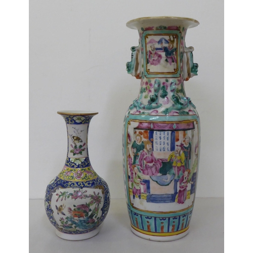 167 - A late 19thC Chinese Cantonese porcelain vase, decorated in panels with figures  12