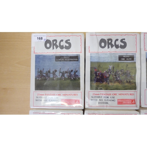 168 - Eight sealed boxes of Alternative Armies 25mm scale lead figures: to include 'Goblin Wolfriders' and... 