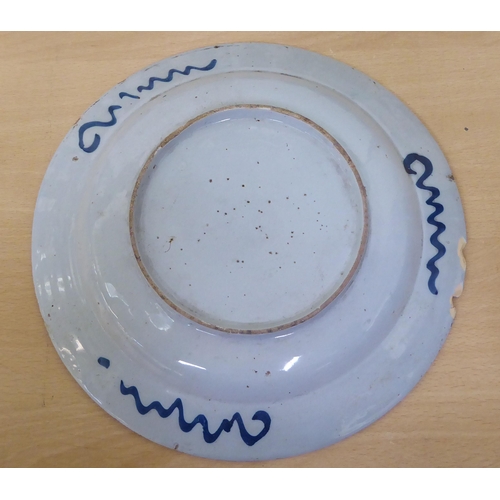 190 - 18th, 19th and 20thC ceramics: to include a tin glazed earthenware plate  10