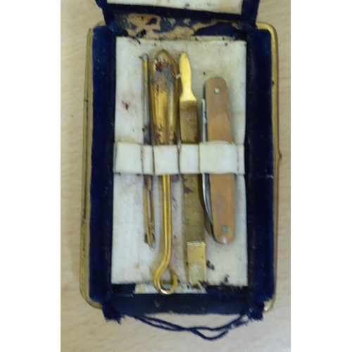 192 - Three white metal backed dressing table items; and an ice bucket  5