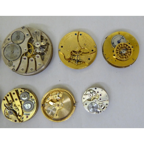 196 - Pocket watch movements  various sizes and dials