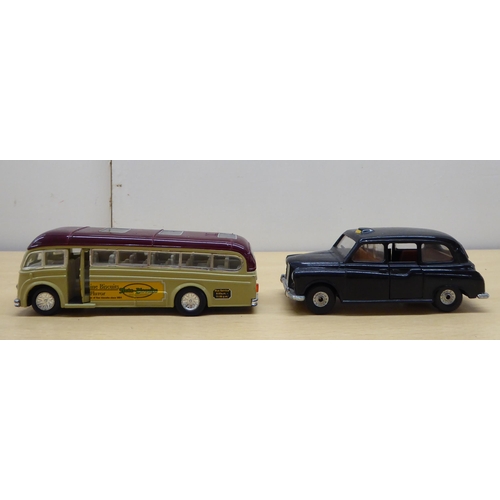 216 - Seven diecast and plastic model vehicles: to include a Solido 1/18 scale Peugeot 403 Cabriolet Grand... 