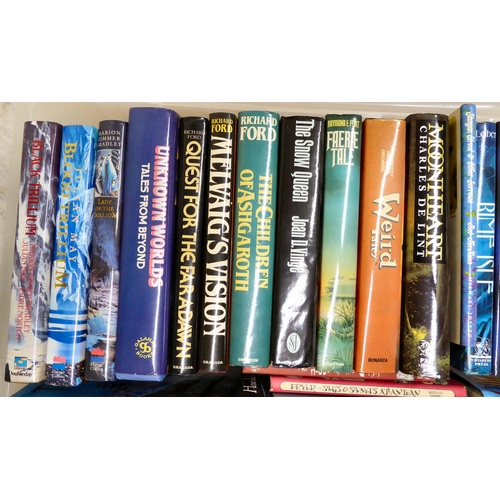 239 - Uncollated hardback novels, sci-fi and fantasy: to include examples by Isaac Asimov, Terry Brooks an... 