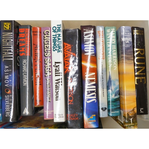 239 - Uncollated hardback novels, sci-fi and fantasy: to include examples by Isaac Asimov, Terry Brooks an... 