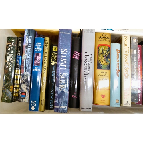 239 - Uncollated hardback novels, sci-fi and fantasy: to include examples by Isaac Asimov, Terry Brooks an... 