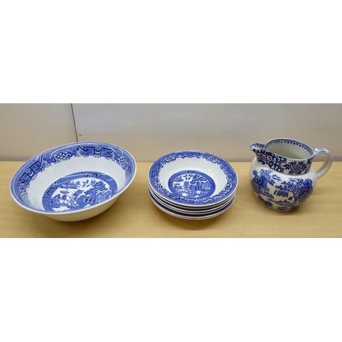 247 - Ceramics and glassware, mainly tableware: to include Wedgwood china Green Leaf pattern, crescent sha... 