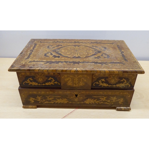 252 - Three dissimilar boxes: to include a mid Victorian burr walnut example with straight sides and a hin... 