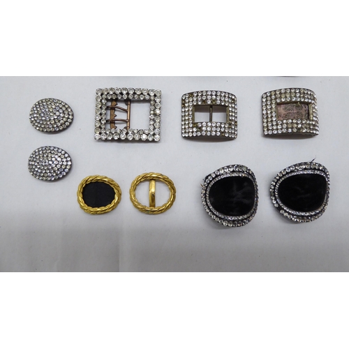 253 - 19thC and later paste set, non precious metal buckles  various forms