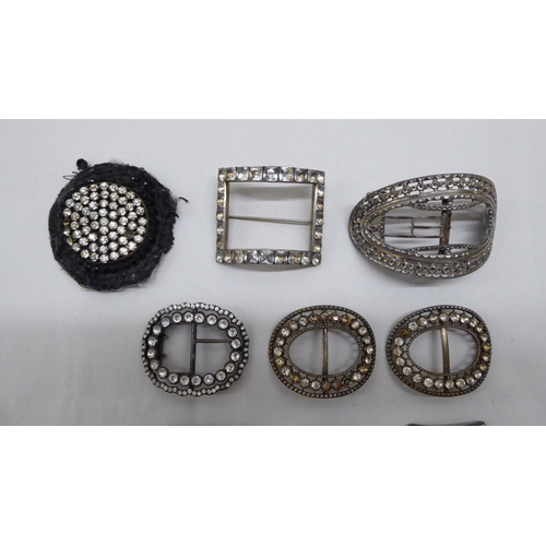 253 - 19thC and later paste set, non precious metal buckles  various forms