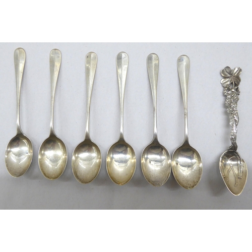 258 - Silver items: to include teaspoons; and miniature items  mixed marks 