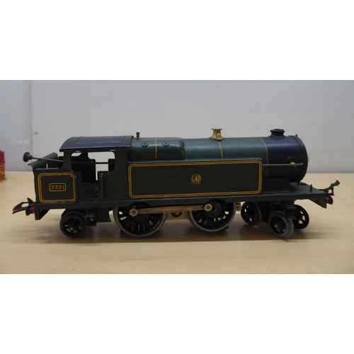 264 - A Hornby 0 gauge E220 spherical tank locomotive, GWR model 2221, 20 volt electric  boxed 