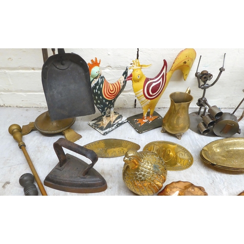 292 - Metalware, mainly 20thC: to include copper moulds; and plaques  mixed sizes