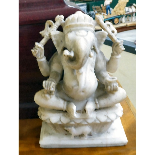 310 - A mixed lot: to include a carved hardstone figure, Ganesh  7