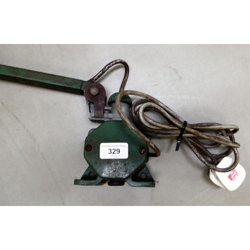 329 - A vintage green painted anglepoise style lamp