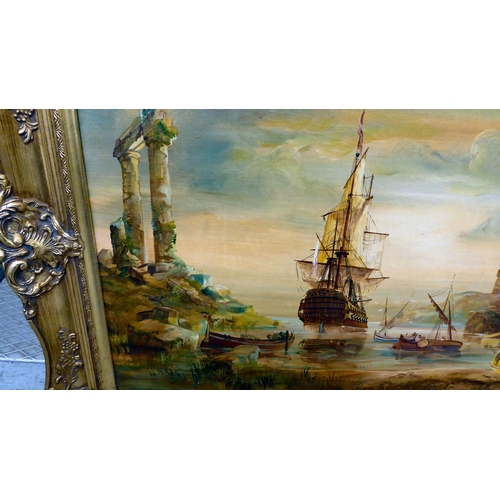 330 - JL Lemonnier - a selection of ships and boats pulling into shore  oil on canvas  bears a s... 