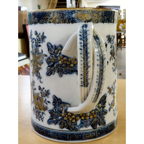 54 - China and glassware: to include a late 18th/19thC Chinese porcelain mug, decorated with a landscape ... 