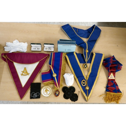 59 - A briefcase containing Masonic regalia