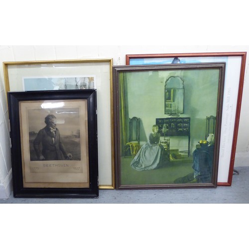 285 - 19thC and later framed pictures and prints: to include portraits  largest 18