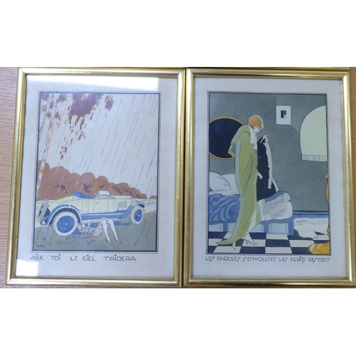 186 - After Ettore Tito - four circa 1927 individually titled works  hand tinted prints  6