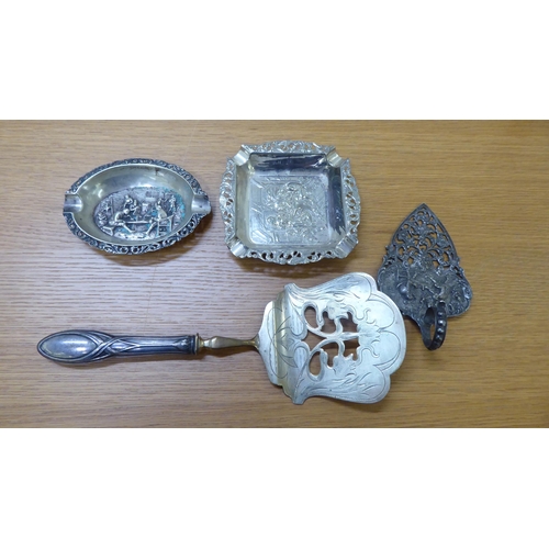 226 - Silver plated tableware: to include an Art Nouveau period slice