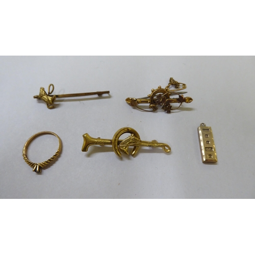 8 - Yellow metal and other items of personal ornament: to include a sovereign pendant mount (only); a ca... 