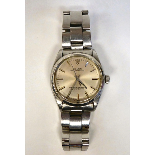 124 - A Rolex Oyster Perpetual stainless steel cased, Superlitive Chronometer bracelet wristwatch, faced b... 