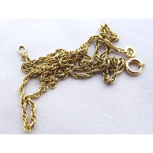 164 - Jewellery: to include a 9ct gold fine neckchain