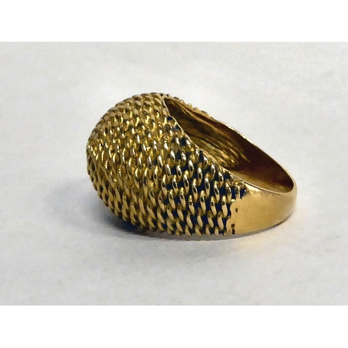 179 - A yellow metal textured signet ring