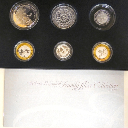 191 - Uncollated coins: to include a 2007 Family Silver Collection proof set