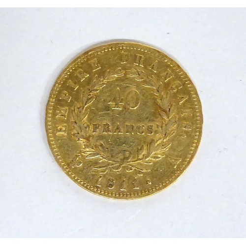 199 - A Napoleon I 1811 40 franc gold coin