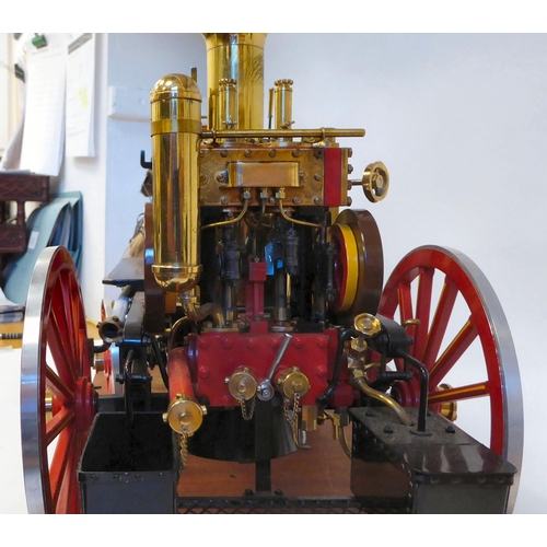 201 - A scratch built scale model, replica of a late 19thC two horse drawn fire engine with 'Metropolitan'... 