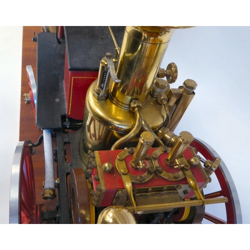 201 - A scratch built scale model, replica of a late 19thC two horse drawn fire engine with 'Metropolitan'... 