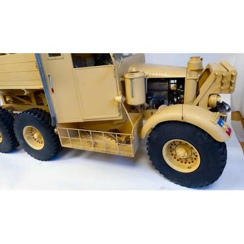 202 - A scratch built scale model of a Scammel Pioneer 6x4 recovery vehicle, in desert livery, complete wi... 