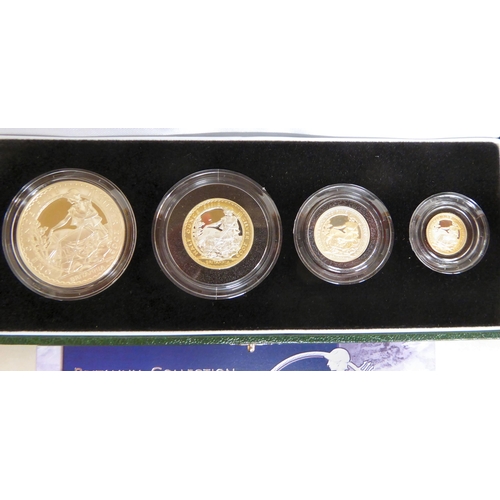 238 - Three Britannia collection silver proof coin sets, 2001, 2005 and 2003