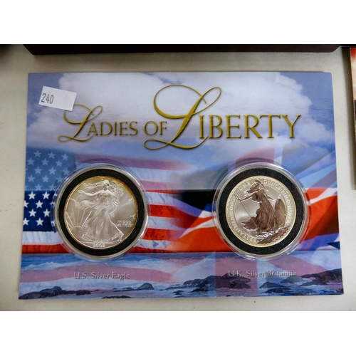 240 - Silver proof collector's coins: to include two from the Asian Wildlife series