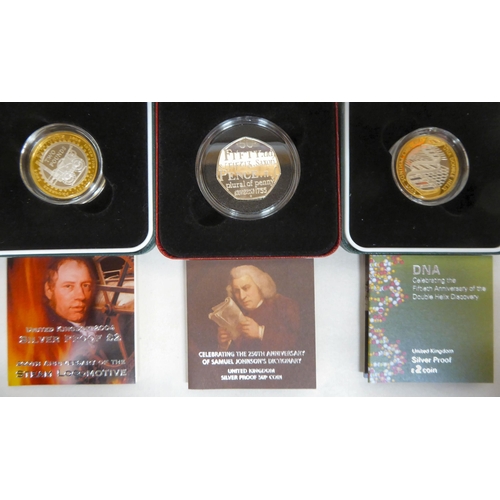 271 - Silver proof collector's coins: to include an Entente Cordiale set