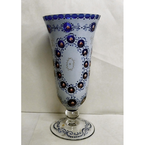 275 - Glassware: to include a Saint Louis blue comport with gilded highlights  5