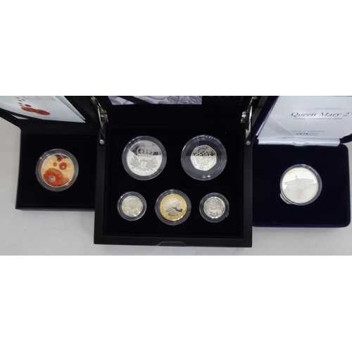 277 - Silver proof collector's coins: to include The Britannia Two pound and stamp set