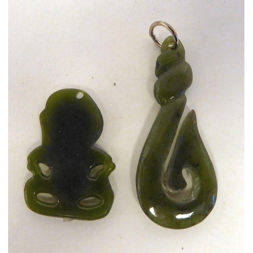 280 - Two nephrite jade pendants