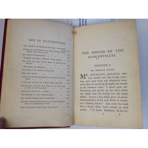 3 - Book: 'The Hound of the Baskervilles' by Arthur Conan Doyle, a First Edition with sixteen illustrati... 