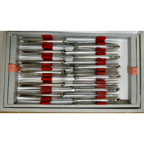 308 - French silver plated cutlery and flatware  cased