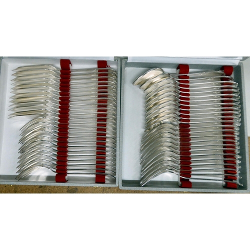 308 - French silver plated cutlery and flatware  cased