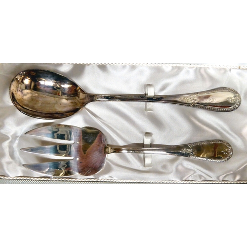 308 - French silver plated cutlery and flatware  cased