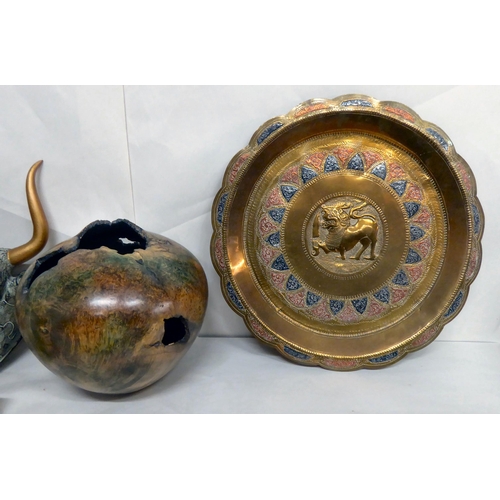 317 - A mixed lot: to include an early 20thC Japanese papier mache and gilded box, decorated with cockerel... 