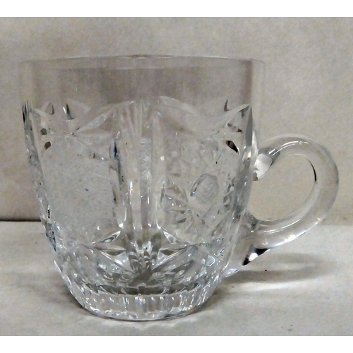 320 - A lead crystal punch bowl and cover with star cut panels  12