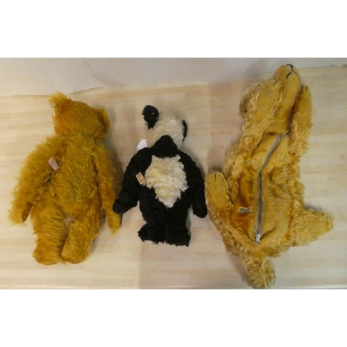 36 - A Herman Original golden plush covered mohair Teddy bear with a mobile head, limbs, a stitched nose ... 