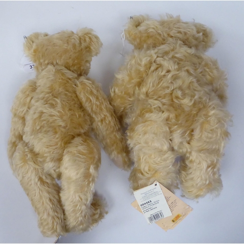 372 - Two Steiff Classic pale blonde mohair Teddy bears with mobile heads and limbs, stitched noses and gr... 