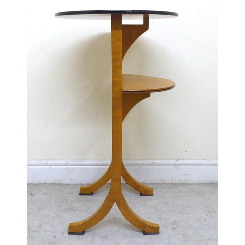 389 - A modern Egyptian Biedermeier style bleached and maple veneered tea table stand, comprising one tip-... 