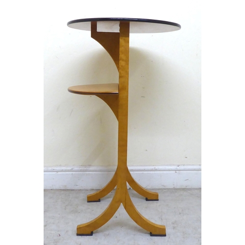 389 - A modern Egyptian Biedermeier style bleached and maple veneered tea table stand, comprising one tip-... 